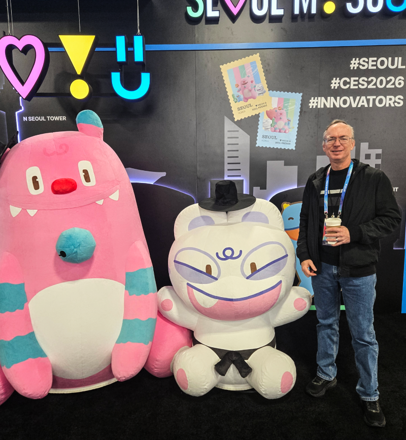 AI Partner Steven Burkett stands in front of a display at CES 2026